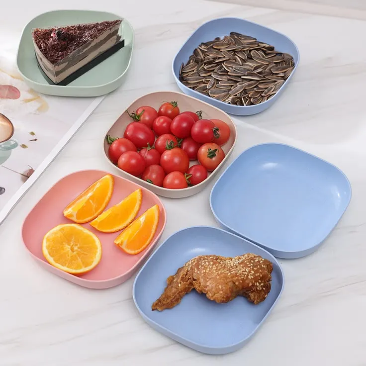 Multicolour Square Plates | Pack of 10 | Premium Quality